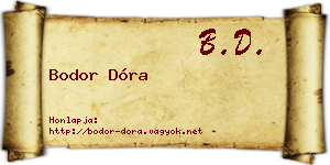 Bodor Dóra névjegykártya